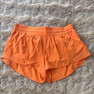 lululemon athletica hotty hot short 2.5 Orange Running Shorts with Elastic Waist
